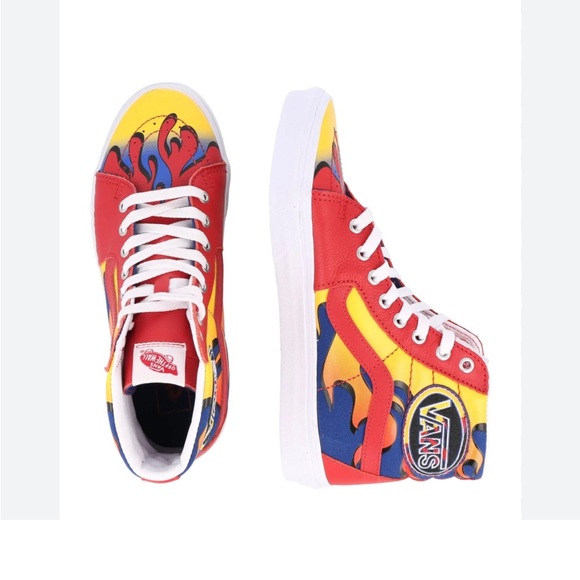 VANS Flame Artistic High-Top Sneakers with APEX Skate laces - Picture 1 of 16